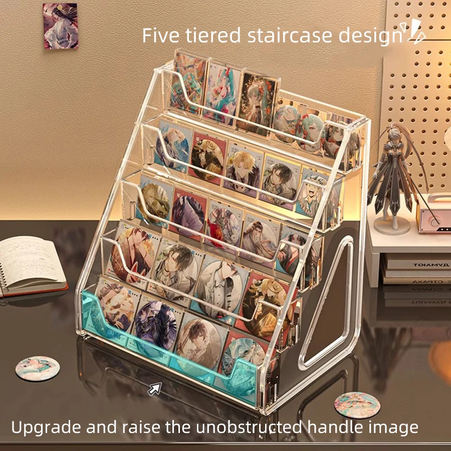 Bar display rack, stepped display desktop, acrylic small card color paper, peripheral flow hemp multi-layer millet storage rack 2