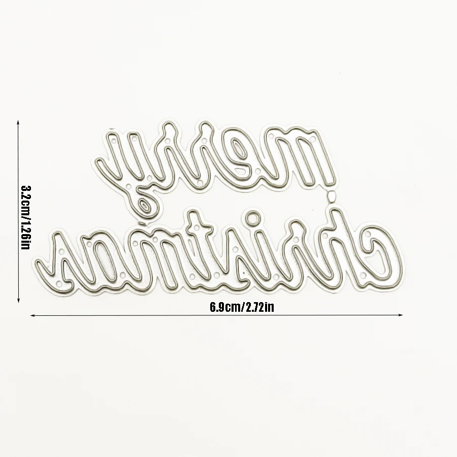 2025 New English Merry Christmas Letter Phrase Word Metal Cutting Dies for Scrapbook paper craft knife mould blade punch stencil