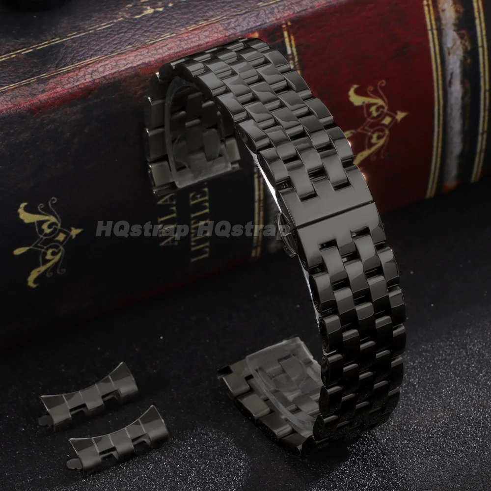 Premium Solid Stainless Steel Watch Band Replacement Strap with Adjustable Width and Versatile End Links