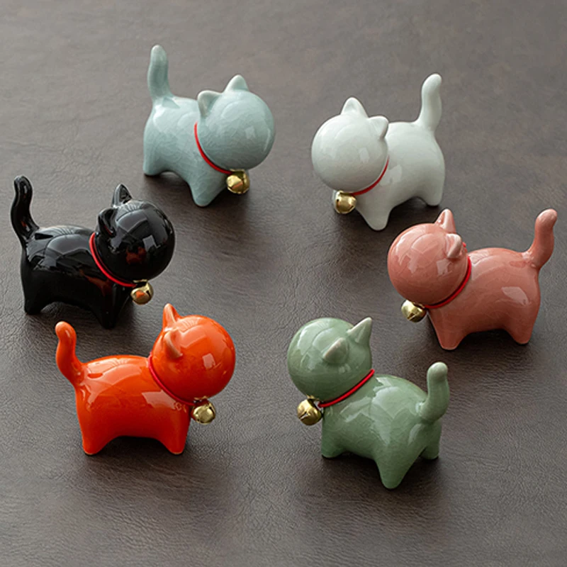

Creative Ceramic Cute Cat Tea Pet Decoration Animal Micro Landscape Indoor Desktop Decoration Tea Set Accessories Tea Play