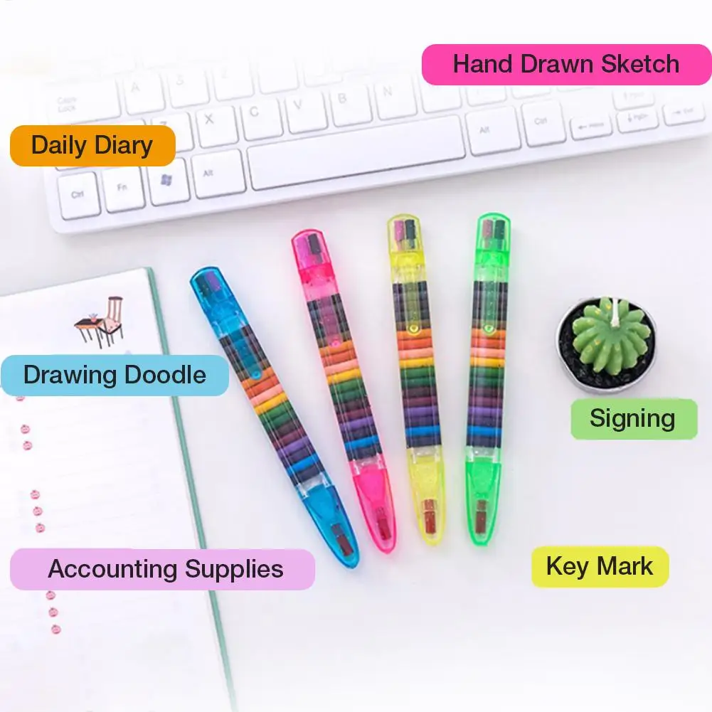 20Color Painting Crayons Portable Drawing Tools Perfect for School Art Drawing Creative Projects Rainbow Pens Children DIY Color - 6