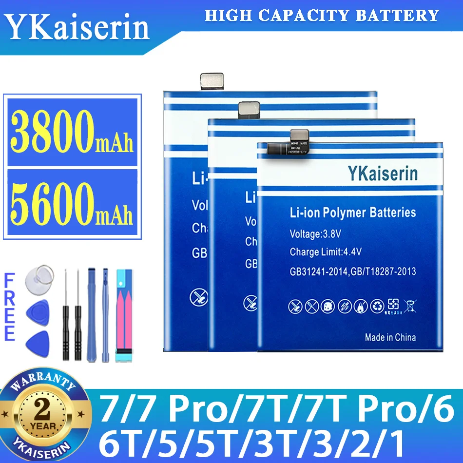 

YKaiserin Battery For OnePlus 7 7T Pro 6 6T 5 5T 3T 3 2 1 For OnePlus 1+ 7/7T Pro/6/6T/5/5T/3T/3/2/1 OnePlus7 OnePlus6 OnePlus5