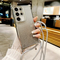 Shockproof Glitter Crossbody Phone Case with Lanyard Strap and Plating Cover for Mi 17T Pro (Sliver dasheng)