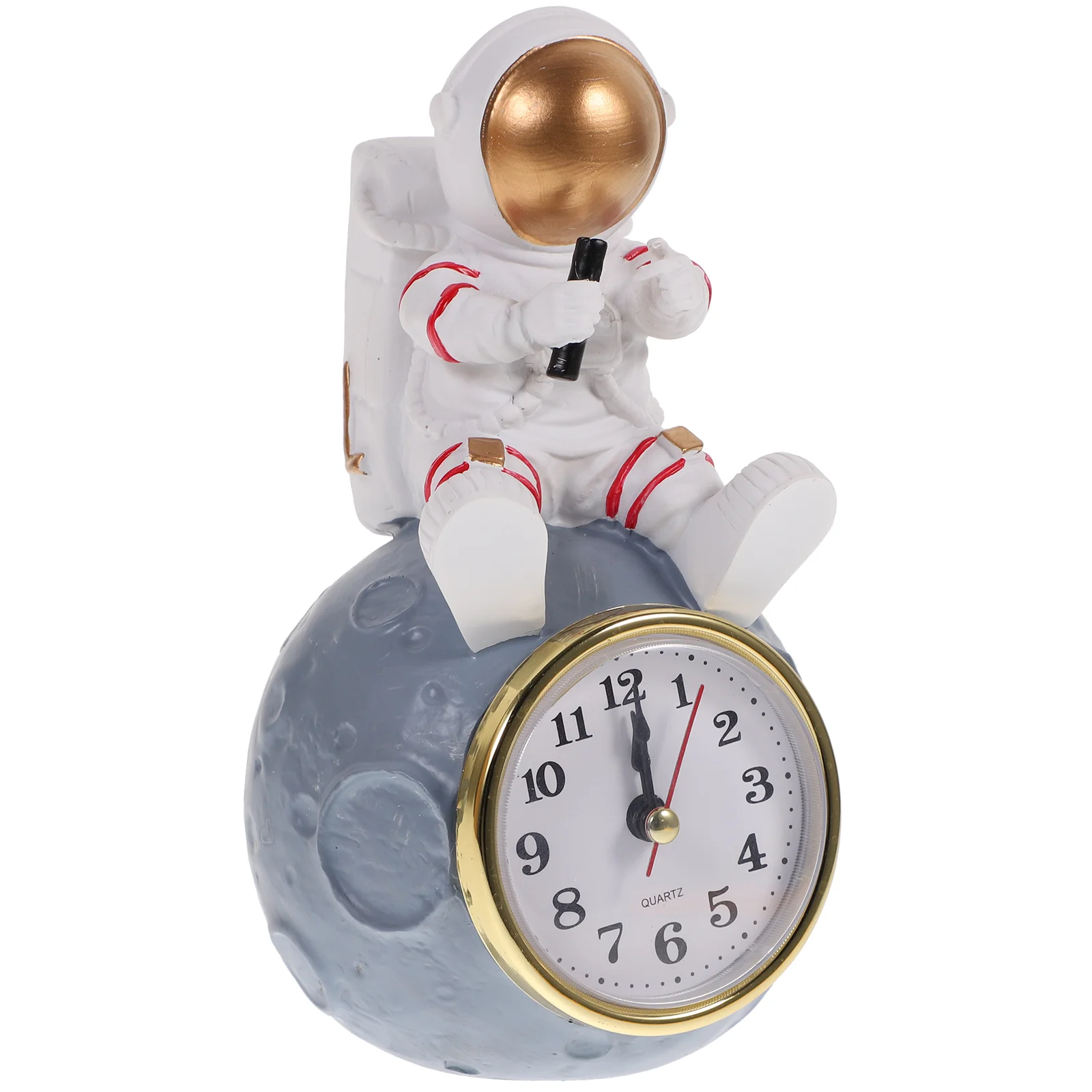 

Astronaut Clock Adornment Creative Shape Decor Ornament Resin Decorations Home Bedside Clocks