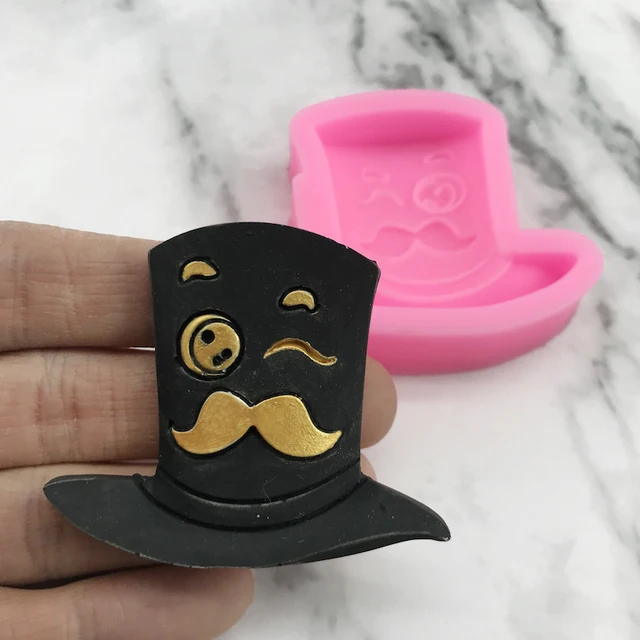 Mnyb Gentleman Kalap Szilikon Penész Szakáll Karikatúra Cukorcraft Csokoládé Készítése Torta Dekoráció Barkácsolás Gyanta Varázsa Gumi Paszta Szerszám - Image 2