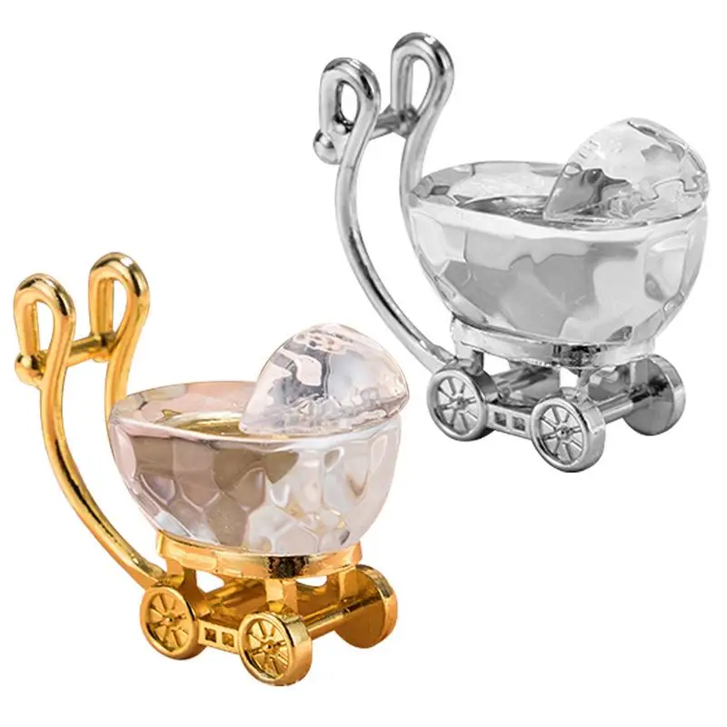 

Crystal Baby Carriage Ornament Multifunctional Baby Stroller Statue Christening Favor Kids Birthday Gifts crafts Home Decor