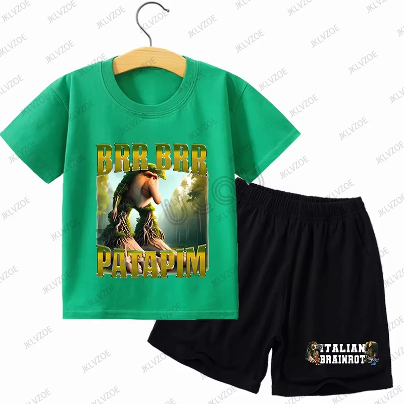 Survêtement Enfant Italian Brainrot Tung Tung Tung Sahur – Hoodie + Pantalon Streetwear Ultra Tendance Garçons Filles