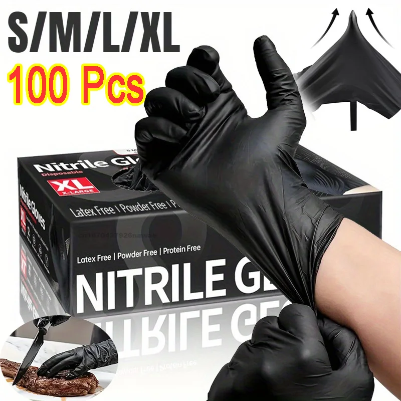 Disposable Gloves Black Washing Xl Tableware Latex Free PVC Housework Car Industry Gardening Pet Care Cooking Tools