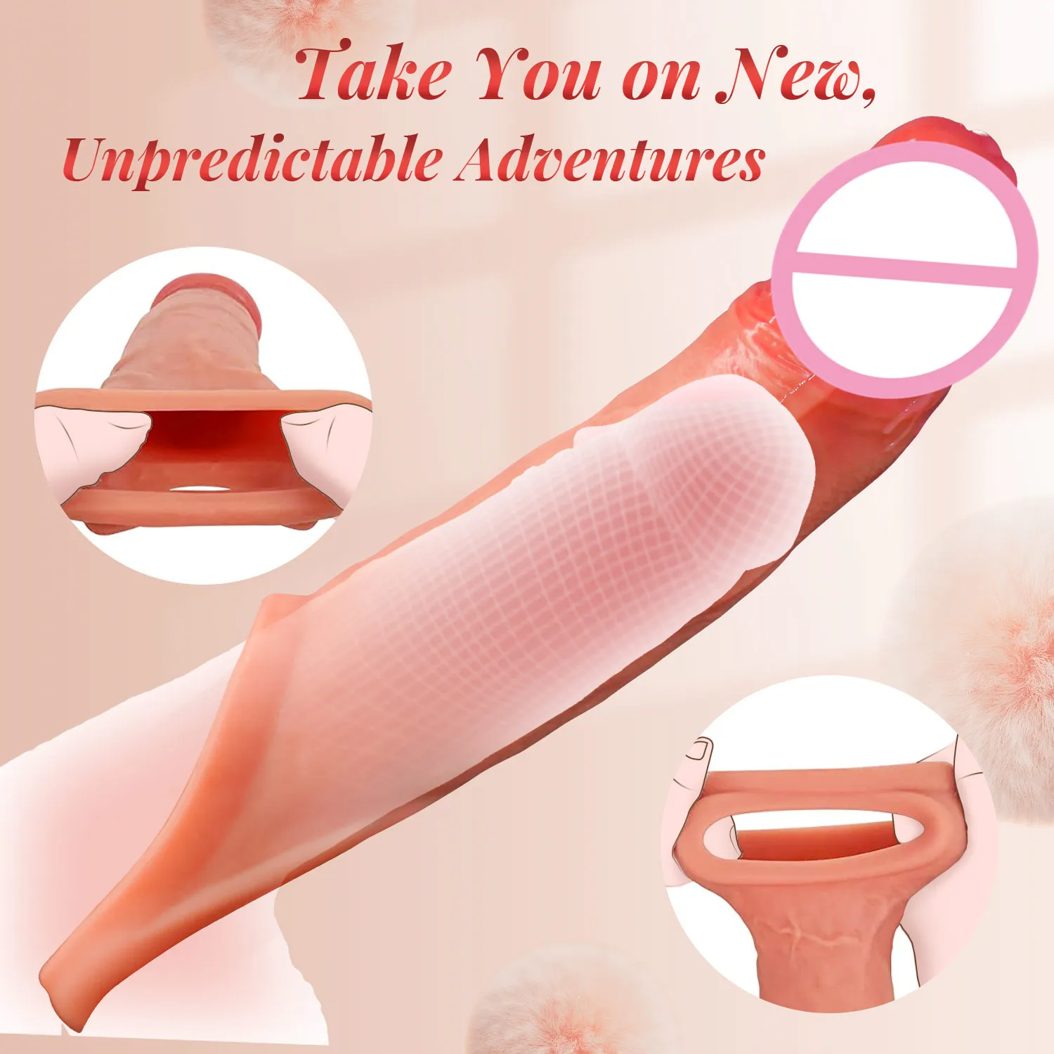 APP Control Extender Up 3in Sleeve for Penis Enlargerment Vibrator Man Erection Delay Ejaculation Cock Ring Sex​ Toys for Couple penis sex toys