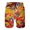 Funny Dinosaur Cat Graphics Beach Shorts Men 3D Print Animal Surfing Board Shorts Summer Hawaiian Swim Trunks Cool Ice Shorts 3