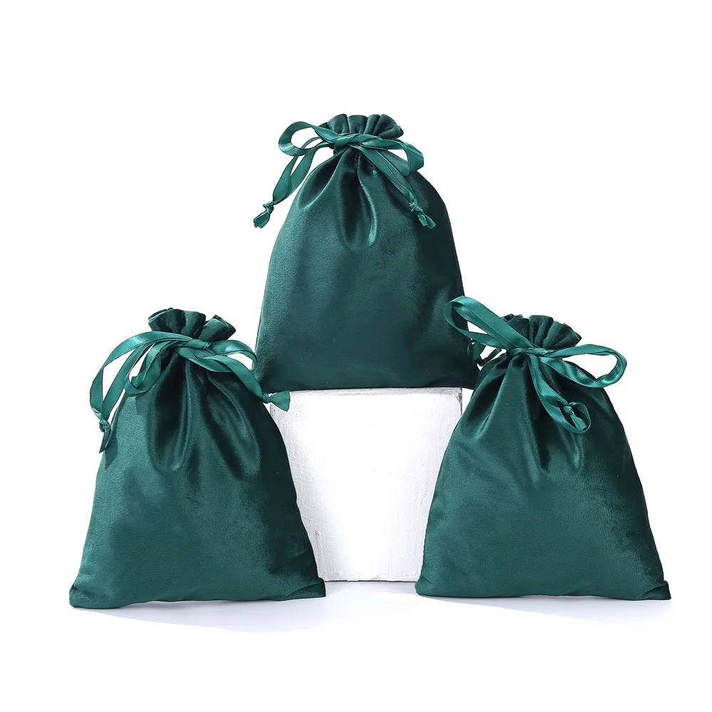 50pcs/lot 19x24cm Flannel Drawstrings Pouches Gift Big Velvet Cosmetic Storage Dust Bags Can Be Customized But Price Different