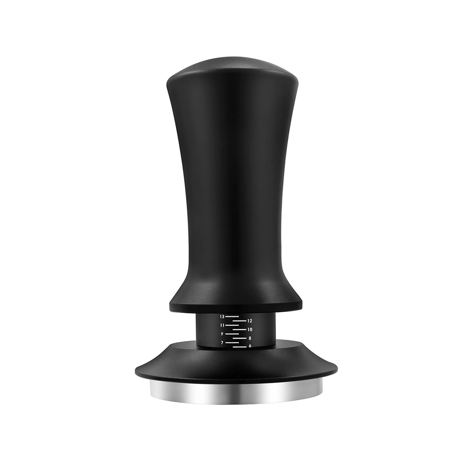 

Adjustable Depth Coffee Tamper with Scale 51/53/58mm Stainless Steel Flat Base Calibrated Tamping 30lb Espresso Springs