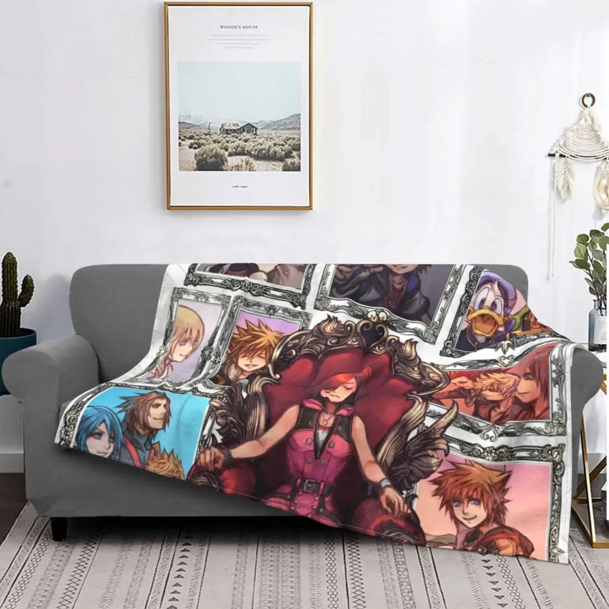 Мягкое фланелевое одеяло Kingdom Hearts Melody Of Memory Box с принтом в виде сердца и мелодии