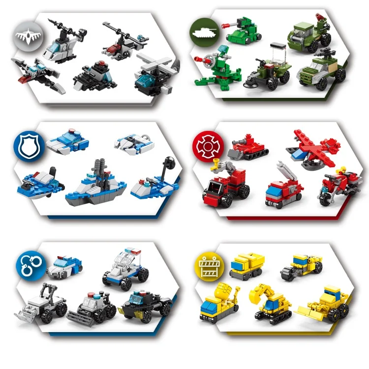 Mini Transportation Tank Plane Car Educational Models Building Blocks 835pcs 30 Style Kids Diy Bricks Toys for Children
