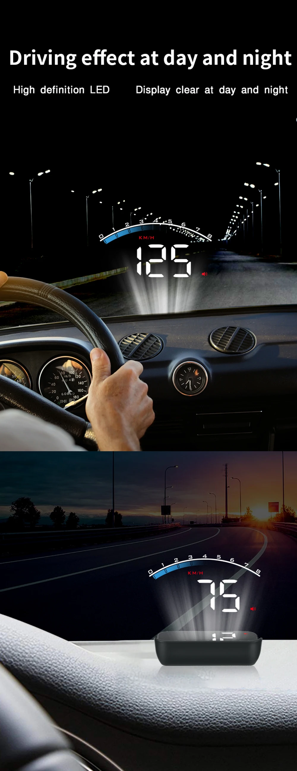 HUD M6S Head up Display Digital Car Speedometer GPS Projector Windshield On-boar