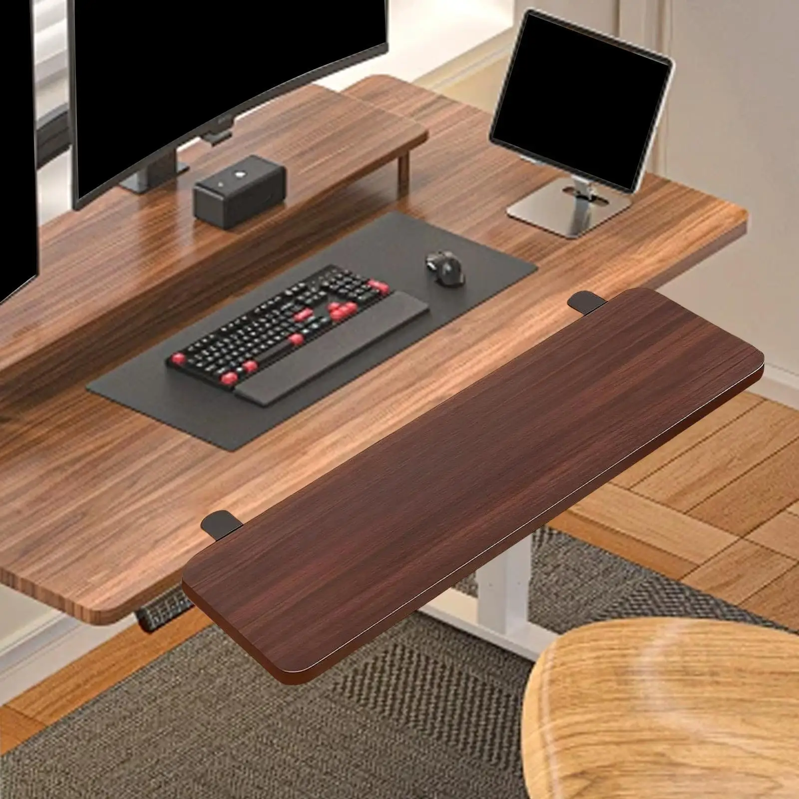 Desk Extender Board for Computer Table Clamp on Sturdy Support Desktop Extension Board 50x20cm Wrist Support widening Board