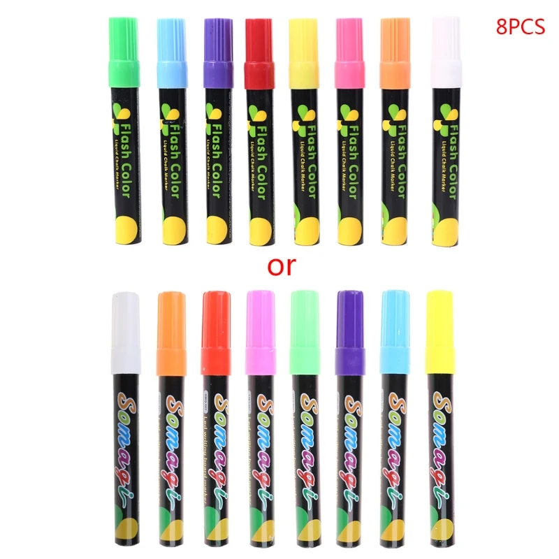 8PCS Liquid Chalk Markers DIY Mirror Pens Chalk Pens Easy Clean Up for  Nonporous Chalkboards Glass and Windows - AliExpress