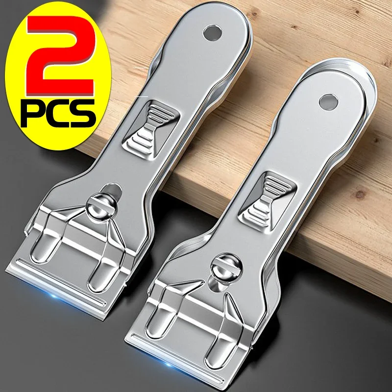 Scraper Tool Cleaning Scraper Scraper Cleaner Scraper Tool Set Scraper Tool Kit Razor Blade Scraper Paint Scraping Tool 5 Blades Stainless Steel Retractable Hob Spatula Ceramic Induction Cleaning Tools