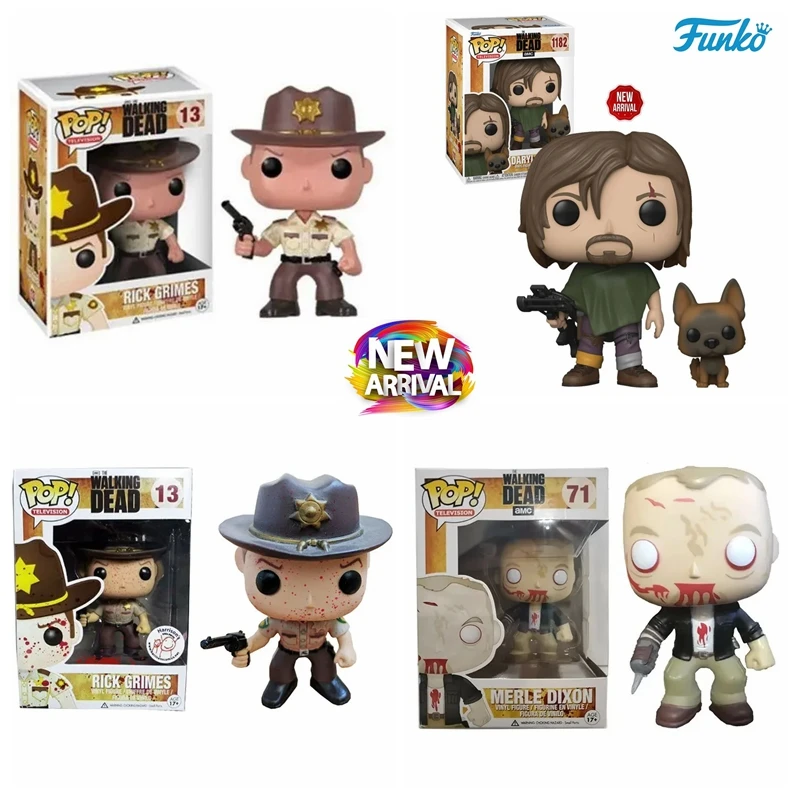 Funko Pop The Walking Dead Amc Rick Grimes 13# Daryl Dixon con perro 1182# Tyreese DIXON 71# Figura de vinilo Colección Modelo Juguetes