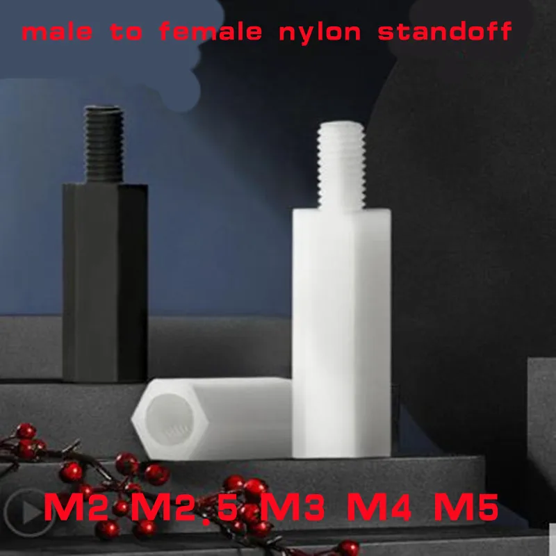 Plastic Spacer Nylon Spacer Screws 2050pcs/lot White Black Nylon