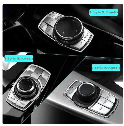 

For BMW 1 2 3 4 5 6 7 Series X1 X3 X4 X5 X6 3GT 5GT F30 F10 Chrome Plating ABS iDrive Center Multimedia Button Cover Trim