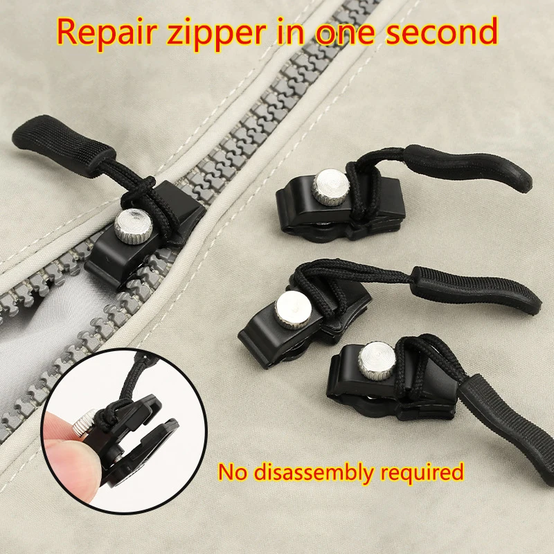 Universal Instant Zipper Repair Replacement Kit Durable Fix Zipper Replacement Slider Pull For Jacket Bags Coat 3PCS