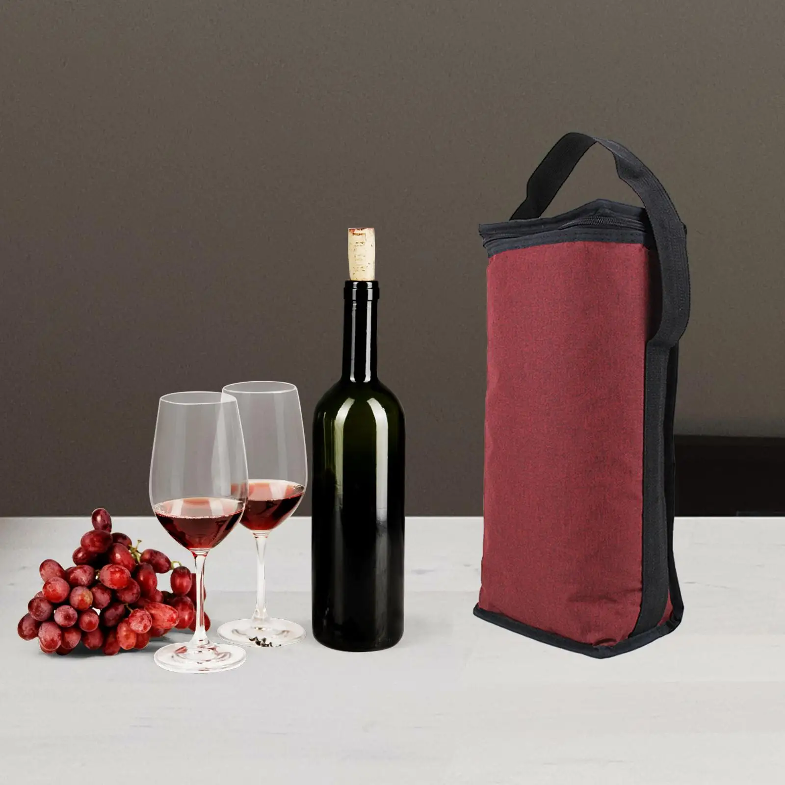 Wine Cooler Bag Sleeve Red Two Bottle Wine Tote Bag for Party Outdoor Sports