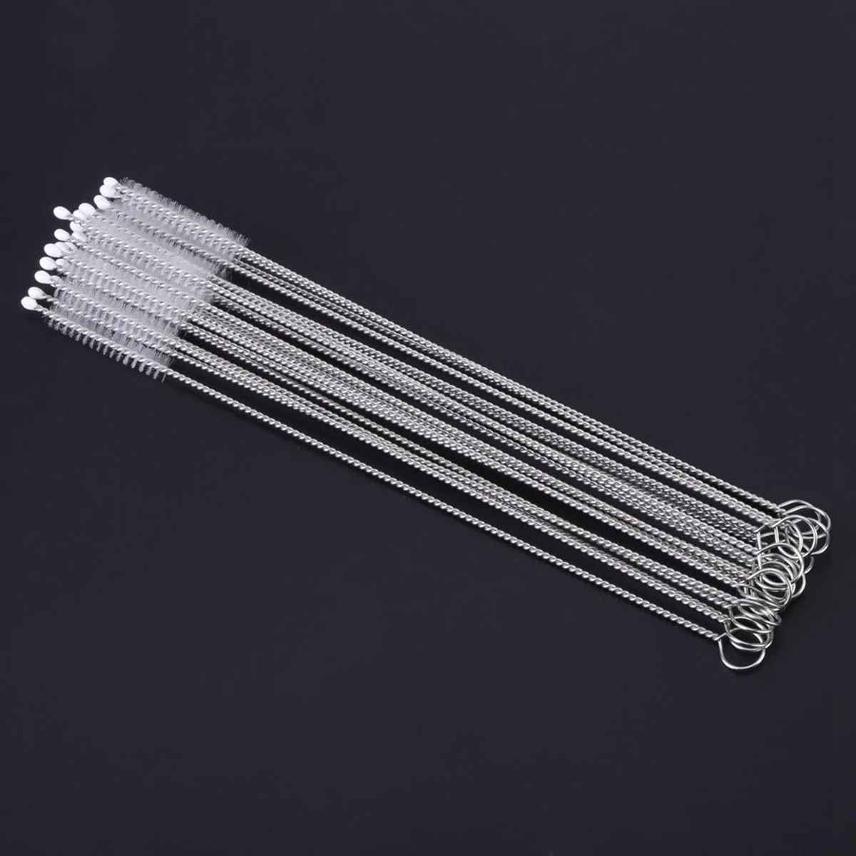 10pcs long 304 Stainless Steel Cleaning Brushes Soft Hair Suction Glass Tube Cleaner Brushes Tools Drinking Straws Bottle Brush