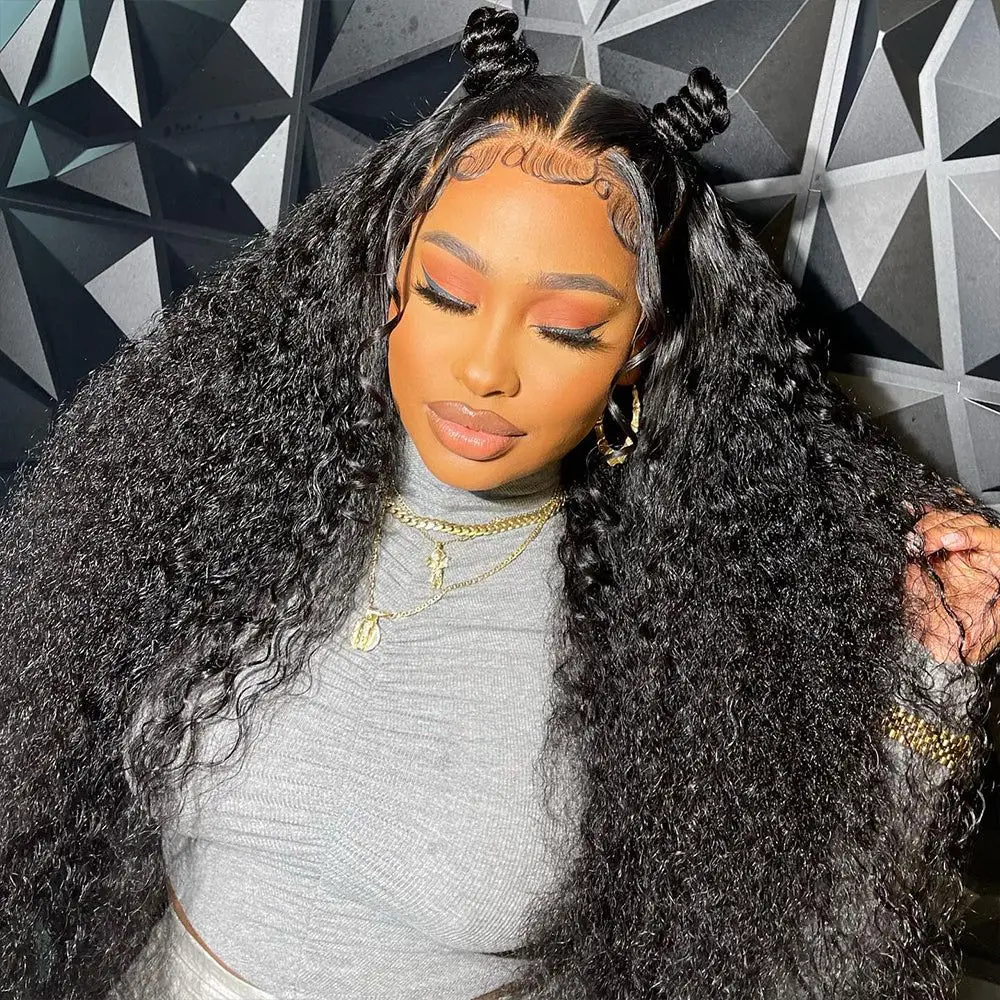 30 38 inch 250 Density HD 13X6 Curly Lace Frontal Human Hair Wigs Brazilian Deep Water Wave 13X4 Lace Front Wig Ready to Go