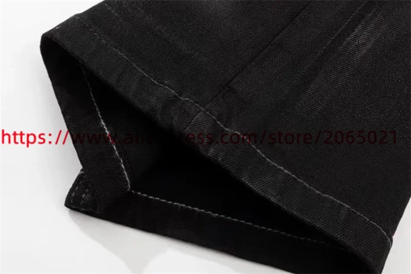 Description Picture 5 of itemWeaving tape flared jeans Men Women high Quality Denim Pants