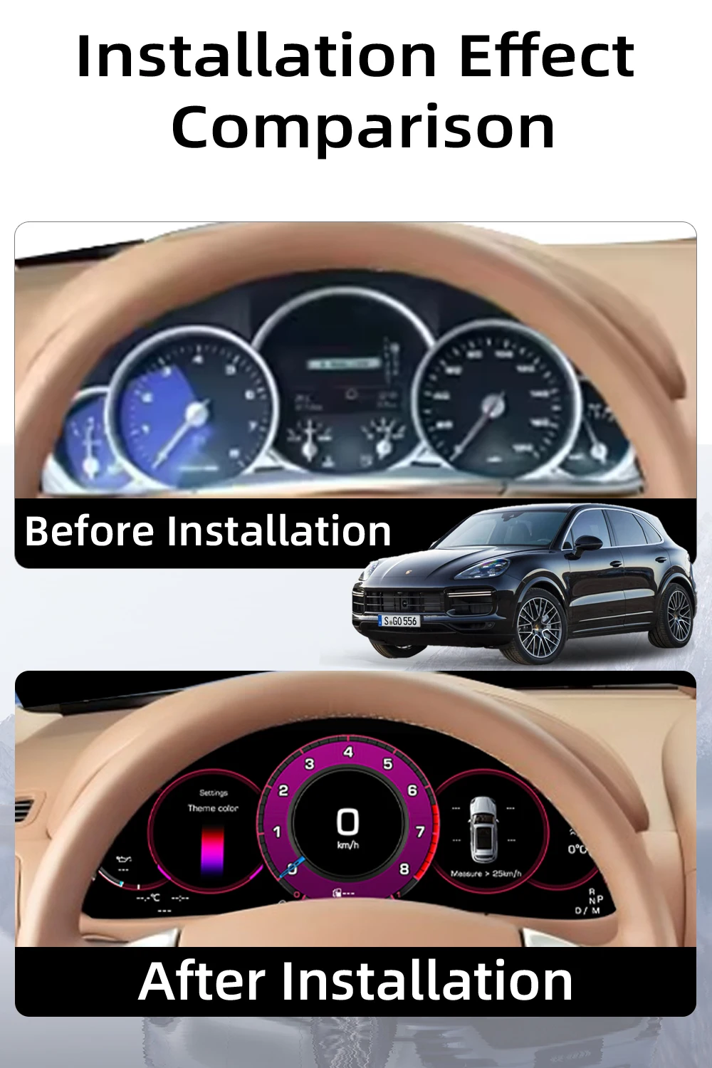 Digital Instrument Cluster For Porsche Cayenne 2002-2009 Speedometer 12.3”HD scr