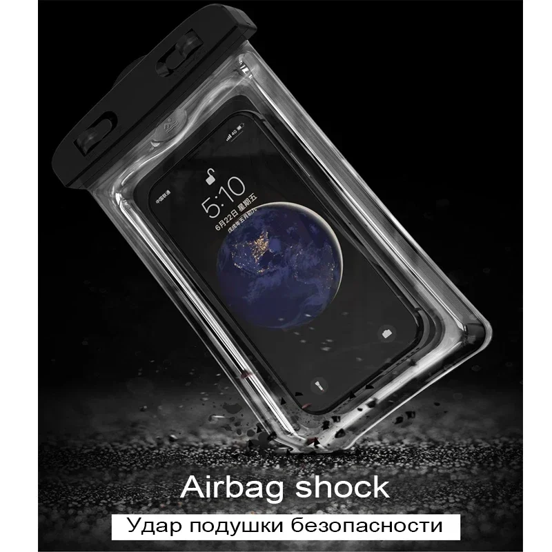 PVC Transparent Waterproof Phone Pouch Luminous Touchscreen Dry Bag with thumbnail 8