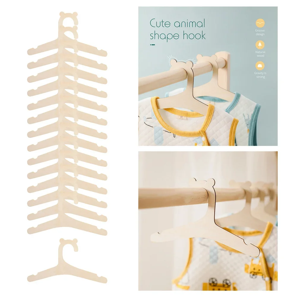 

10pcs Baby Clothes Hanger Racks Wooden Baby Clothes Hangers Creative Clothing Storage Hangers Room Baby Cloth Organizer