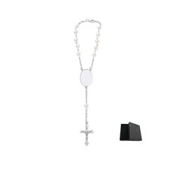 Customized Personal Image Car Pendant with ABS Beads - Unique Commemorative Gift (White gift box)