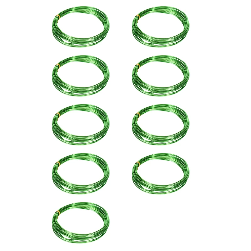 

9 Rolls Bonsai Wires Anodized Aluminum Bonsai Training Wire with 3 Sizes (1.0 Mm,1.5 Mm,2.0 Mm),Total 147 Feet (Green)
