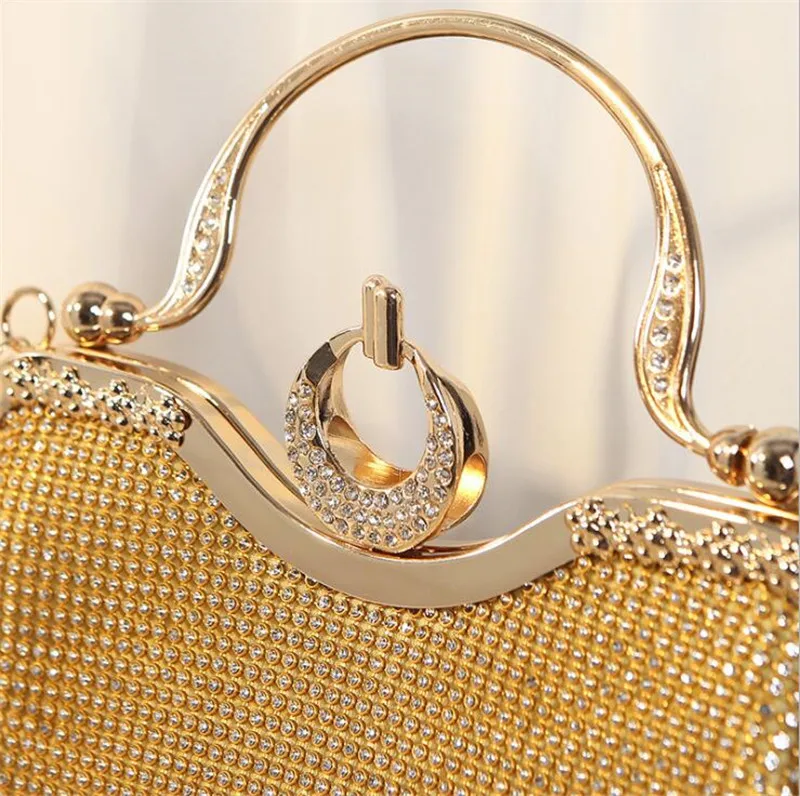 2023 Full Side Diamond Clutch Handbags Metal Hasp Evening Bags Party Dinner Shoulder Bags 3 Colors Drop Shipping