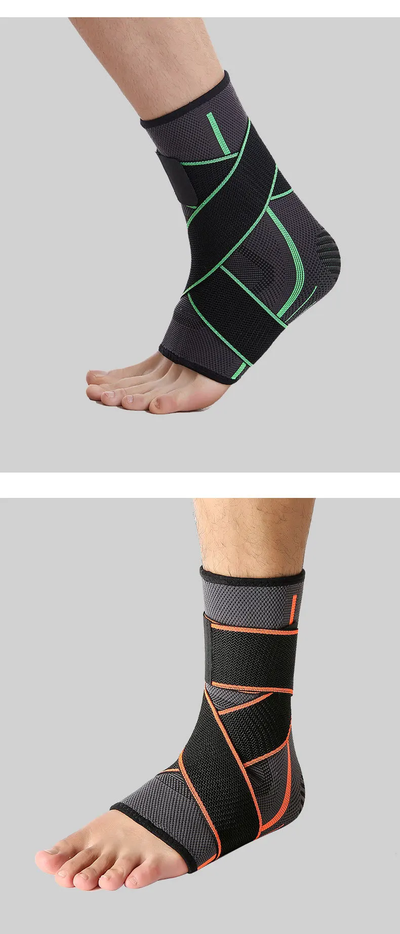 1-teilige Knöchelstütze für Fitnessstudio, für Männer und Frauen, Basketball, Laufen, Anti-Verstauchung, Kompression, Sport, elastisches Nylon, gestrickter Knöchelschutz – Detail 10