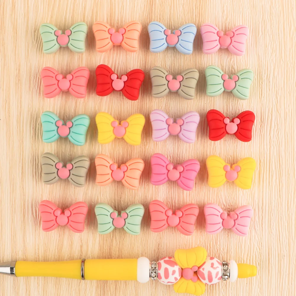 Mini Cute Pink Bow Bead For Diy Jewelry Making