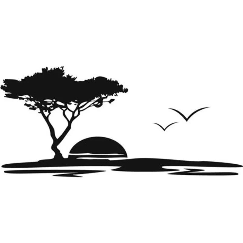 

17cm Sunset Landscape Stickers on Car Products PVC Cover Scratches Accessories Sticker Decals Exterior Parts Cute, Decoration