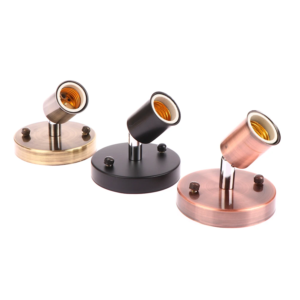 Lamp Socket Holder Lamp Base E27 Light Socket Antique Metal Lamp Socket Holder For E27 Edison Incandescent 1pcs