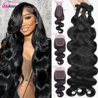 Body Wave Human Hair Bundles And Closure 2x6 HD Lace Closure Human Hair Bundles With 4x4 Closure Brazilian 5x5 HD Lace Closure 1