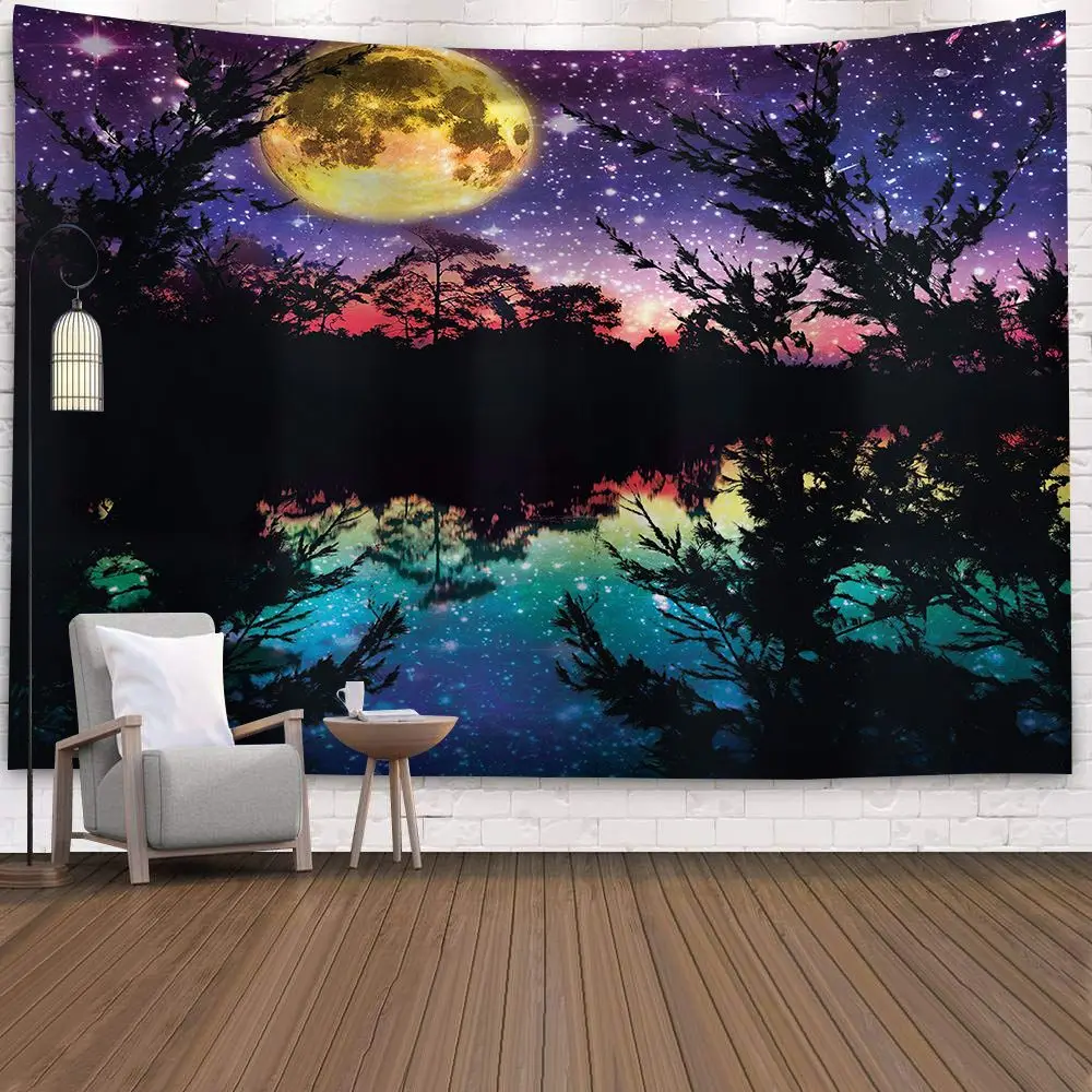 Cosmic Starry sky Decor Psychedelic Tapestry Wall Hanging Indian Mandala Tapestry Hippie Boho Wall Cloth