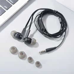 High - Quality In - Ear Wired Sport Headphones with Mic - 3.5mm Connection (Black)