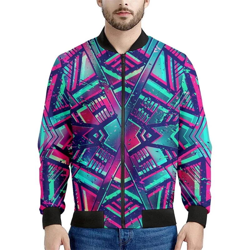 thumbnail image 1 of Chaquetas de bombardero con estampado azteca 3D para hombre, chaqueta de vuelo con cuello alto y cremallera, ropa de calle informal unisex de estilo Harajuku, abrigo, tops, ropa, 1 of 5