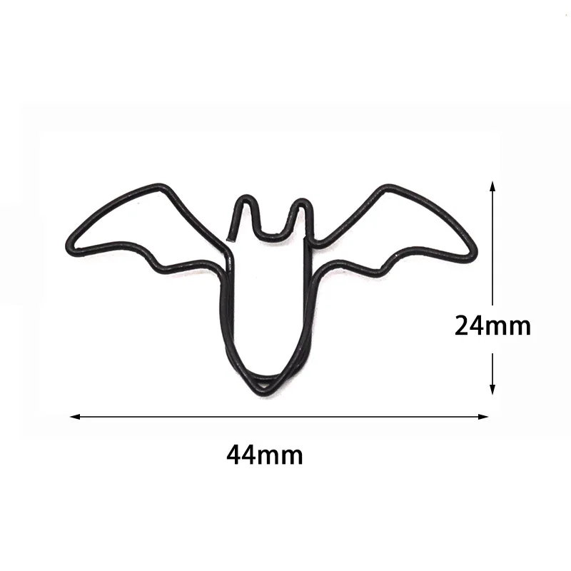 Paper clips Plastic-coated Thread Black Bat Paper Clip Metal Paper Clips Cool Office Stationery Supplies File Classification Paperclip