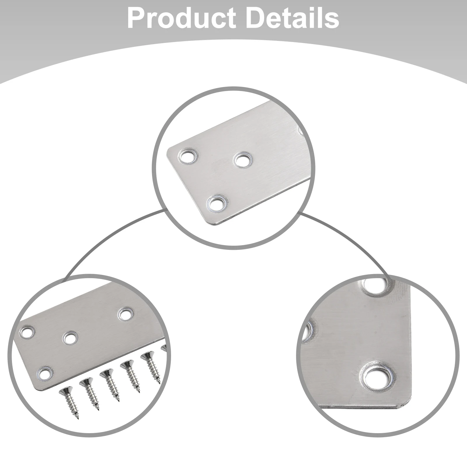 1pc 6Holes Wooden Angle Corner Brackets Furniture Flat Mending Repair Plate Stainless Steel 40*80mm Hardware Home Improvement