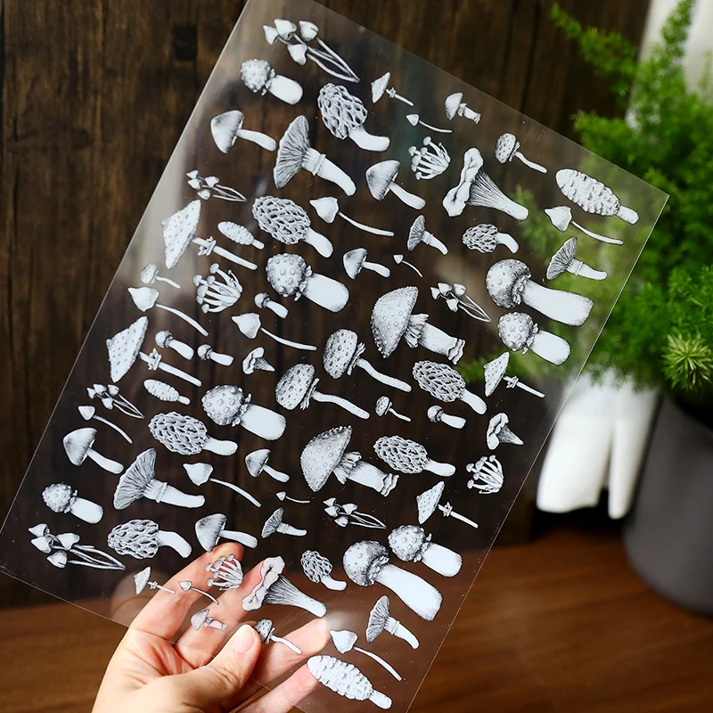 A4 White Ink Flower Transparent PET Film Binder Index Separator Page Dividers DIY Diary Book Sticker Stationery
