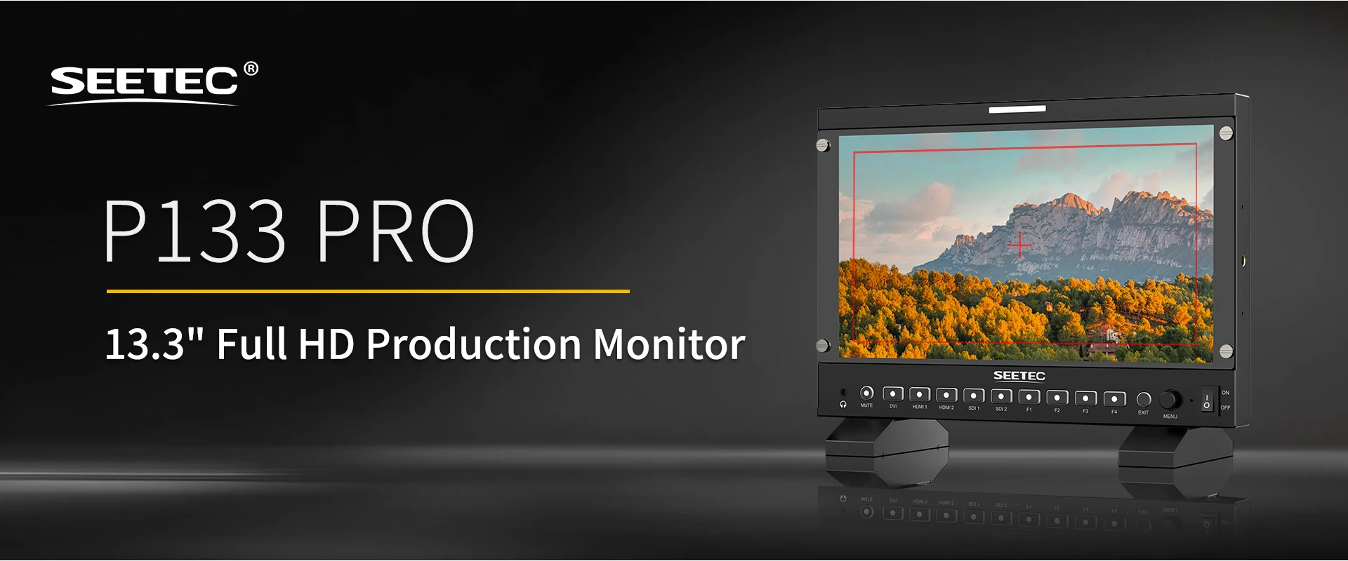 P133 PRO Broadcast Monitor 13.3in 1000nit Daylight Viewable 3G-SDI 4K 60Hz Scree