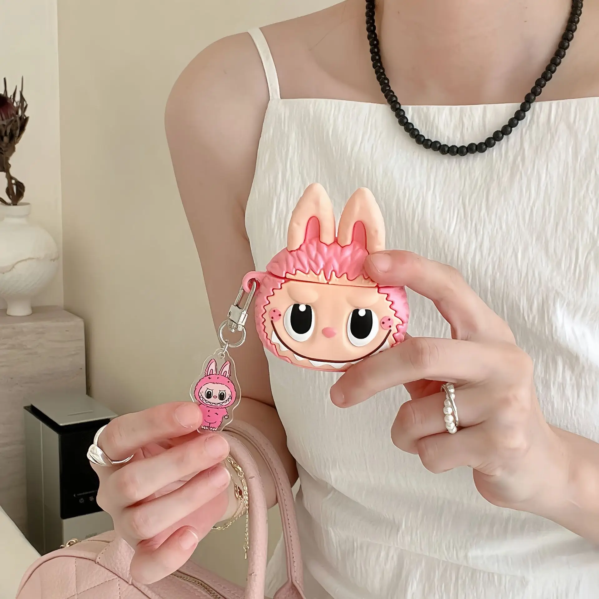thumbnail image 1 of Labubu Arpods Bluetooth Earphone Protective Case With Silicone Anti Drop 3d Cartoon Bluetooth Earphone Case Toys Gifts, 1 of 5