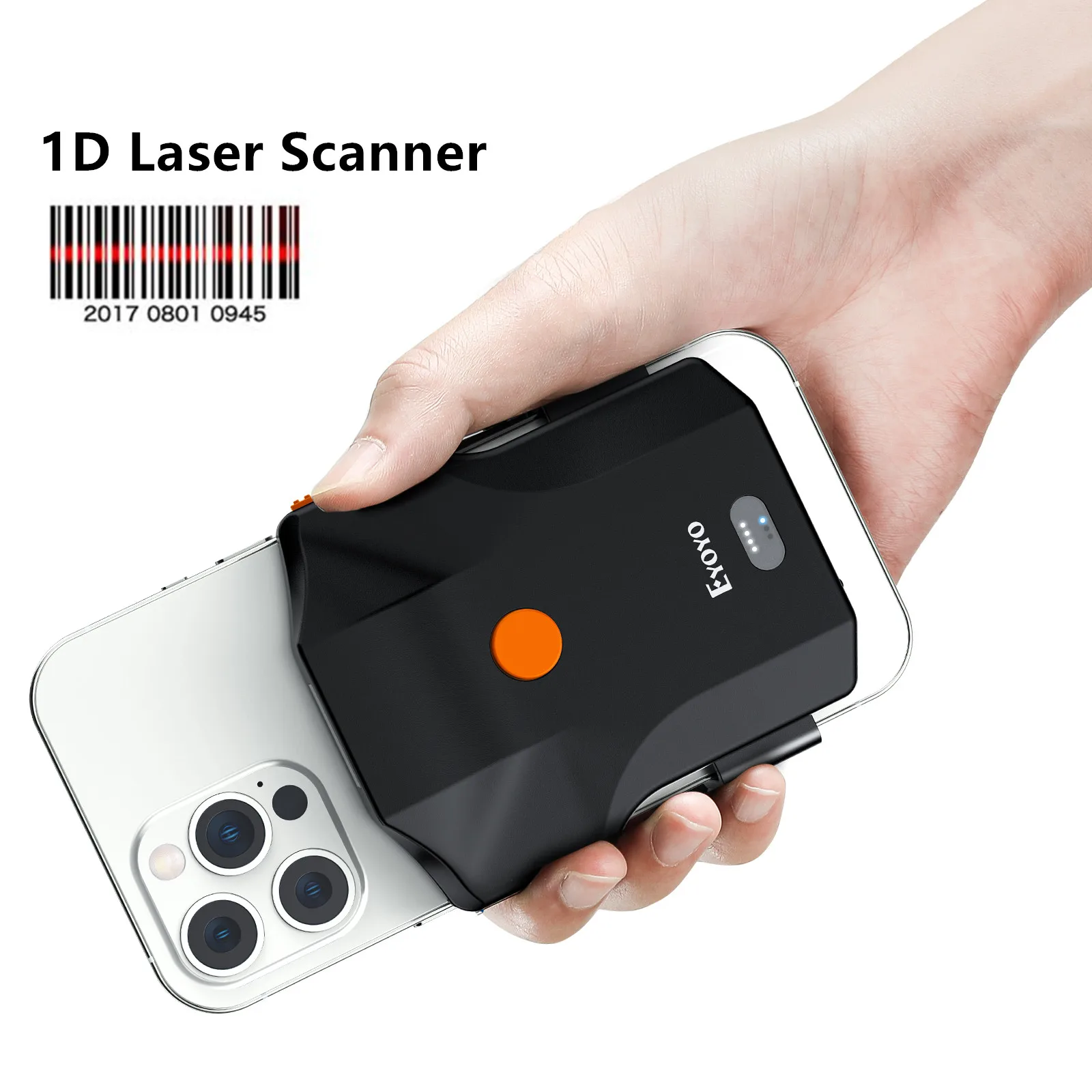 Escáner de código de barras Eyoyo 2D con Bluetooth y abrazadera trasera, escáner QR 1D de mano, lector de código de barras inalámbrico 2,4 G para iPhone, Android, iOS